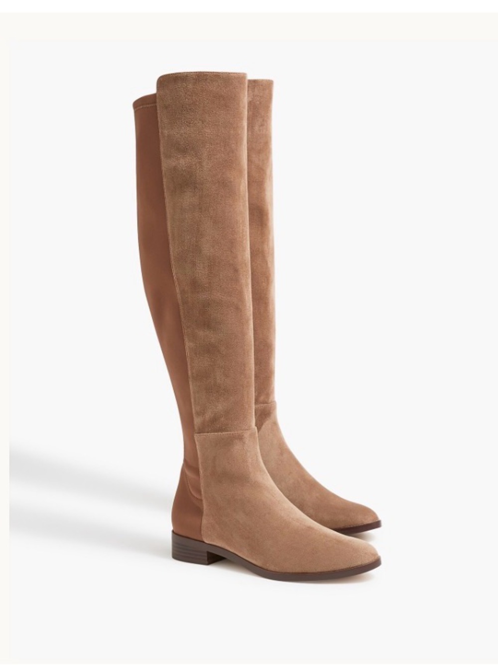 J. Crew Factory Tan Suede Over-the-Knee Stretch Boots